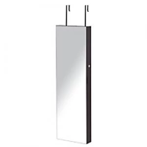 Image of HOMCOM Mirrored Jewellery Cabinet Walnut 1320 mm x 170 mm x 430 mm