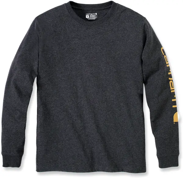 Image of Carhartt Logo Longsleeve, black-grey, Size S