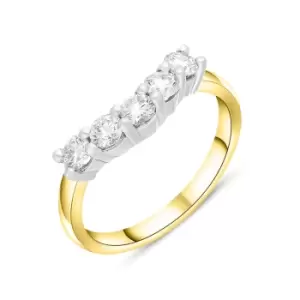 Image of 18ct Yellow Gold 0.55ct Diamond U Shape Half Eternity Ring