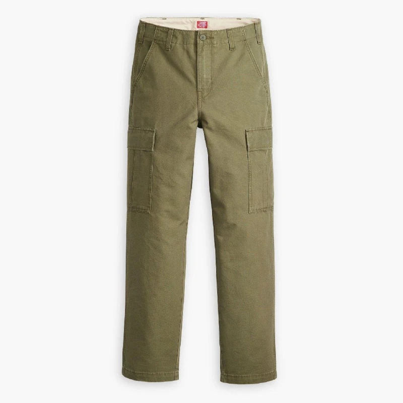 Image of Levis Mens Straight Cargo Trousers Olive Night male 31W R