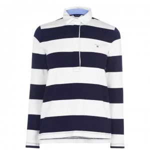 Image of Gant Gant Long Sleeve Rugby Shirt - 433 Eve Blue