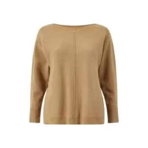 Image of Yumi Brown Relaxed Dropped Sleeve Jumper - Brown