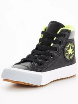 Image of Converse Chuck Taylor All Star Leather Childrens Trainers - Black