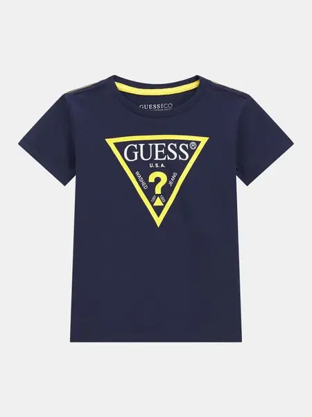 Image of Guess Kids Triangle Logo T-Shirt 14391059 Blue