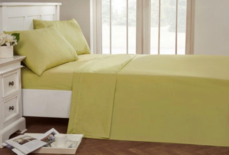 Image of Rapport Home 56P Polycotton Housewife Pillowcase Pair in Green Size: Standard Pillow Case Green Unisex Standard Pillow Case