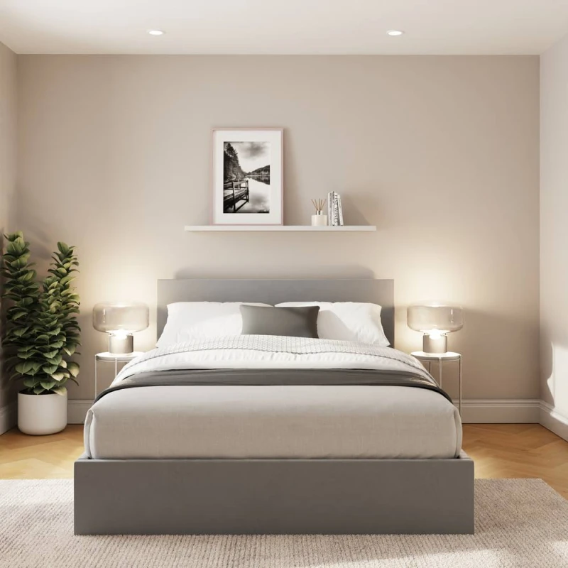 Image of GFW End Lift Ottoman Storage Bed Velvet in Charcoal Size: Single Charcoal Unisex Single