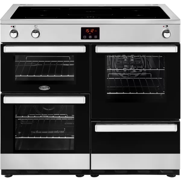Image of Belling Cookcentre100Ei 100cm Electric Range Cooker with Induction Hob - Stainless Steel - A/A Rated