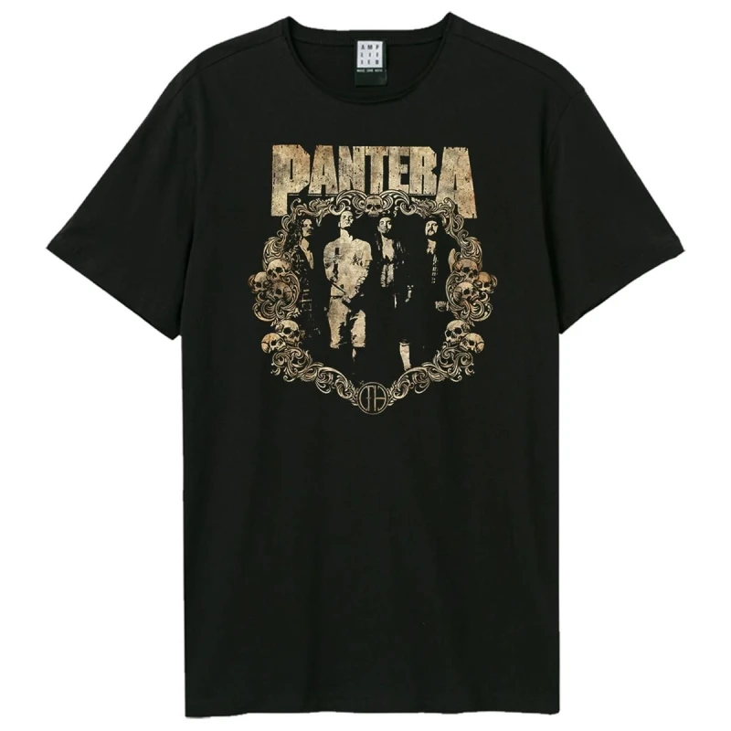 Image of Amplified Amplified Men Skull Frame Pantera T-Shirt in Black Size: X-Small Black XS Male 5063852072262