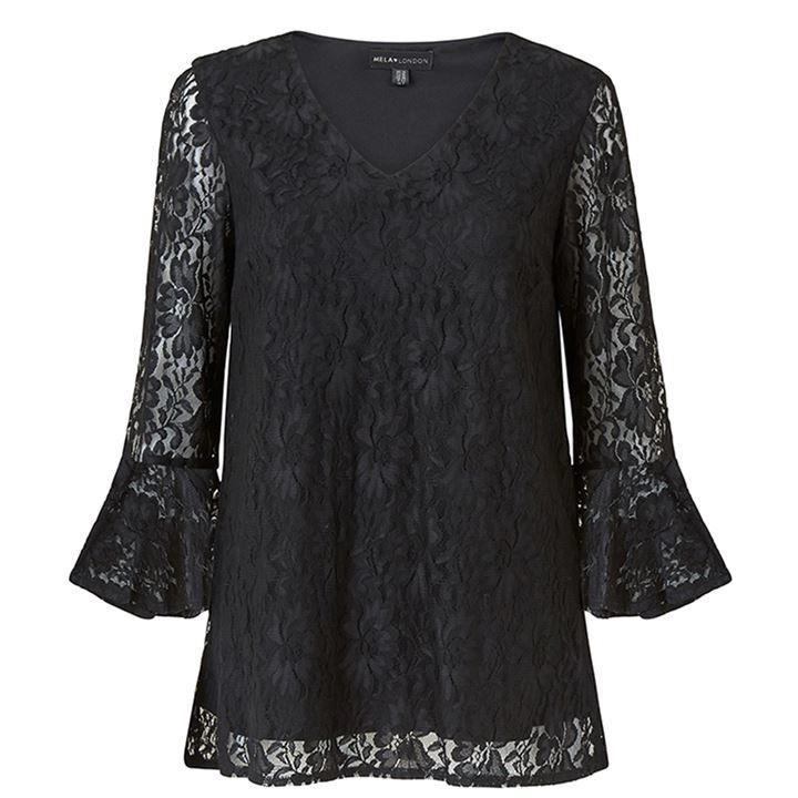 Image of Mela London Black Lace Blouse - 8