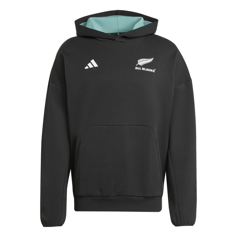 Image of adidas Mens All Blacks Cotton Long Sleeve Hooded Performance Rugby Jacket All Black male S