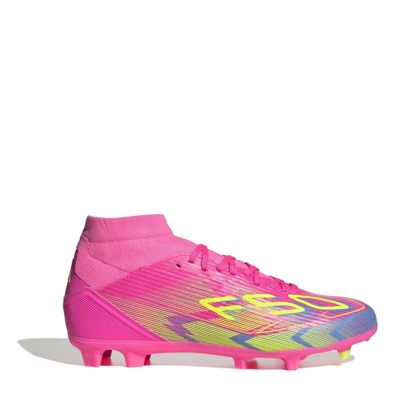 Image of adidas F50 League Mid-cut Firm Ground Football Boots Womens Pink/Yellow female 6.5 (40)