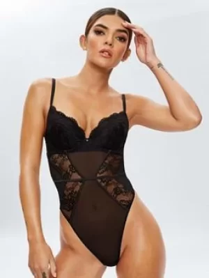 Image of Ann Summers Bodywear Sexy Lace Planet Body, Black, Size 12E-F, Women