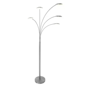 Image of Synna Multi Arm Floor Lamp Steel Brushed