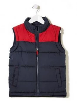 Image of Fatface Boys Albie Colourblock Gilet - Navy