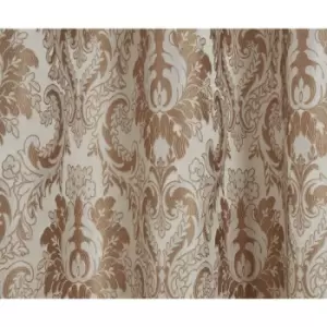 Image of Tegola Pencil Pleat Curtain Pair Taped Top Ready Made Curtains Latte 66x72 - Latte