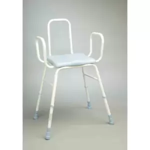 Image of Nrs Healthcare Polyurethane Perching Stool With Armrests And Backrest