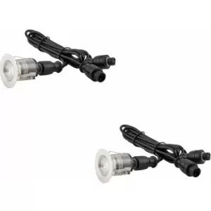 Image of 2 PACK Single Recessed 35mm Decking Light Module - 0.65W CCT LED - Steel