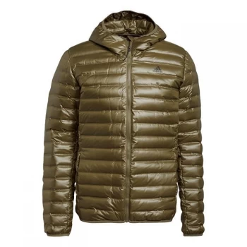 Image of adidas Varilite Hooded Down Jacket Mens - Focus Olive