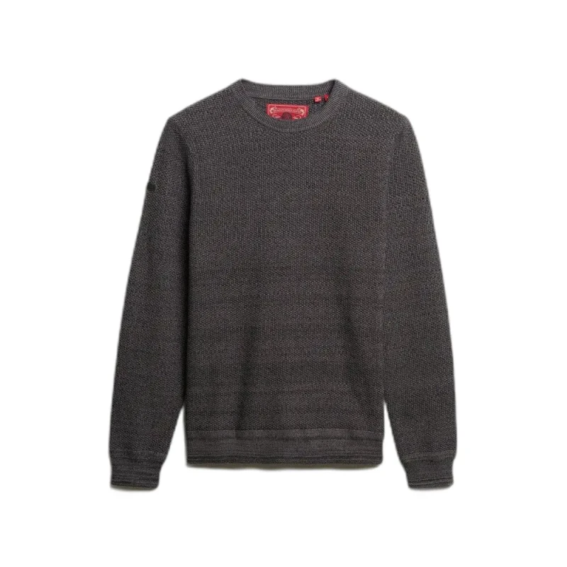 Image of Superdry Textured Crew Neck Jumper Dark Grey Men S;L;XXL