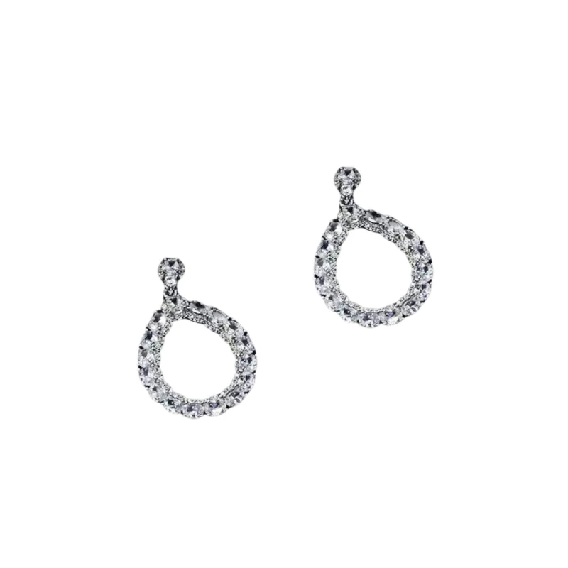 Image of Mason Knight Yager OblongShape Cubic Edge Stone DropEarring White female One Size