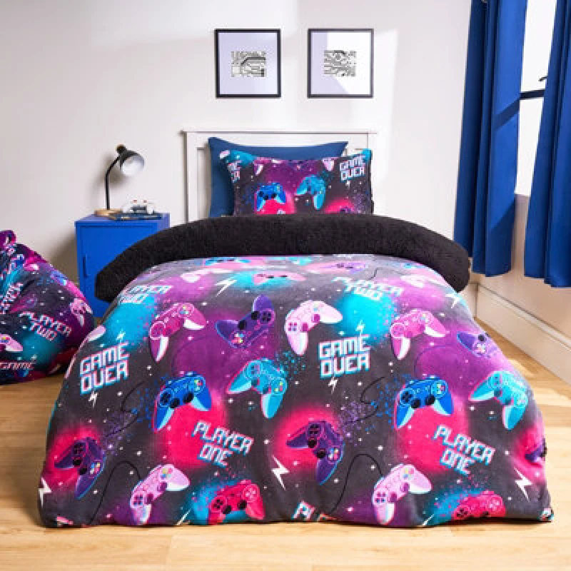 Image of OHS OHS Gaming Fleece Duvet Cover Set Bedding Quilt Warm Size: Double Multi Double Unisex 5027434223107