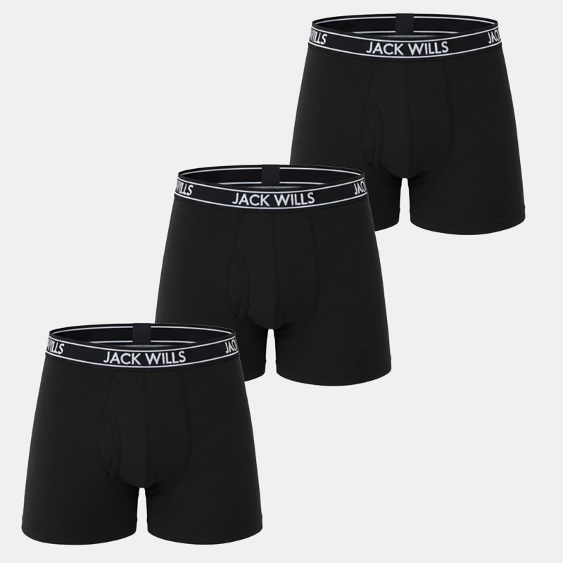 Image of Jack Wills Daundley Multipack Boxers 3 Pack Black male X Small
