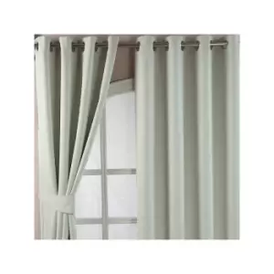 Image of HOMECAPES Ivory Herringbone Chevron Blackout Curtains Pair Eyelet Style, 90x72"
