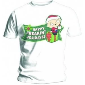 Image of Family Guy Freakin Holidays Mens White T Shirt: Medium