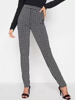 Image of Long Tall Sally Mono Check Slim Leg Trouser, Black, Size 20, Length 36, Women