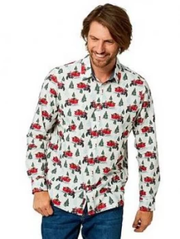 Image of Joe Browns On Ya Bike Santa Shirt - White, Size S, Men