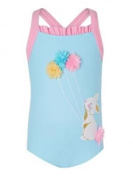 Image of Monsoon Baby Girls Bunny Novelty Swimsuit - Turquoise