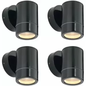 Image of Loops - 4 pack Outdoor IP65 Wall Downlight - Dimmable 7W LED GU10 - Satin Black