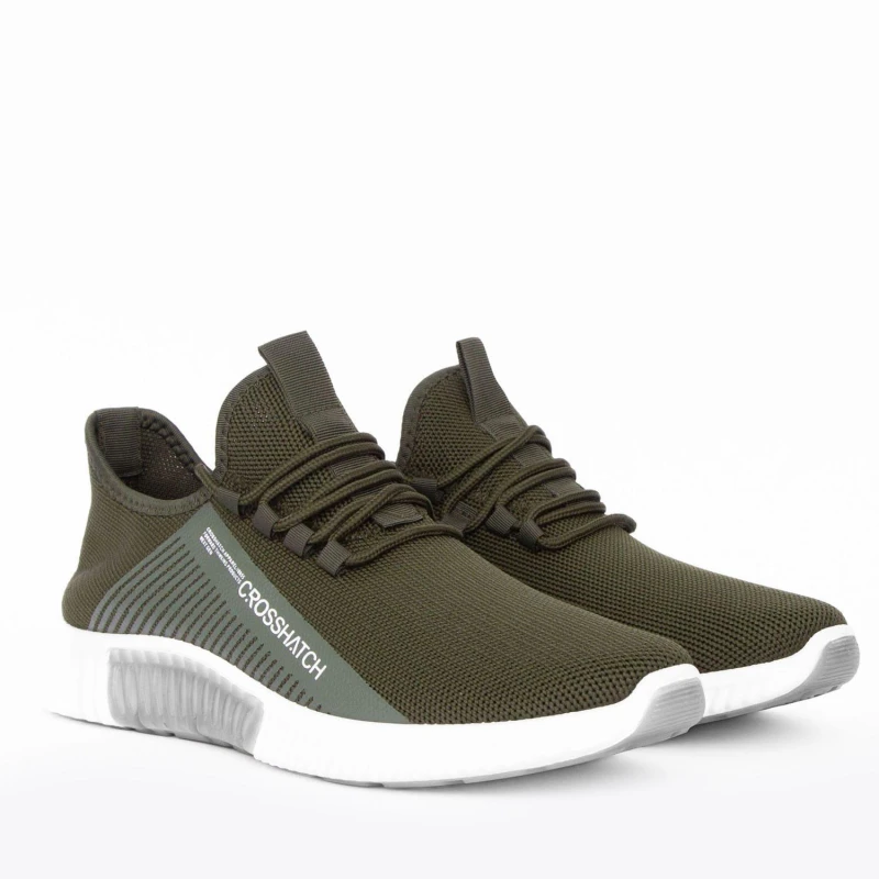 Image of Crosshatch Crosshatch Men Nimbus Trainers in Olive Size: 9 Olive 9 Male 5059294315746