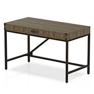 Image of Dynamic Desk Chester Boutique with Dark Oak Coloured MFC Top and Black Metal Frame 1200 x 600 x 750 mm
