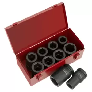 Image of Sealey Premier Impact Socket Set 10pc Deep 1"Sq Drive Metric/Imperial