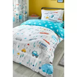 Image of Little Transport Glow in the Dark Reversible Duvet Set
