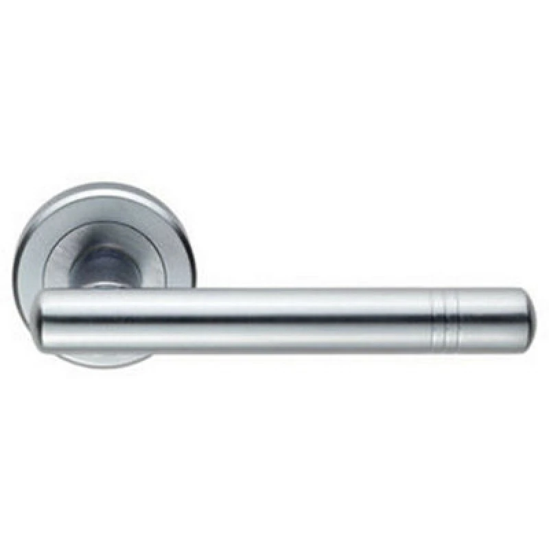 Image of Loops PAIR Round T Bar Handle with Ringed Design Concealed Fix Satin Chrome Multi