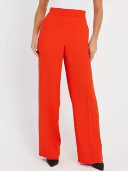 Image of BOSS Tezuki High Waist Tailored Wide Leg Trousers - Orange, Size 40, Women