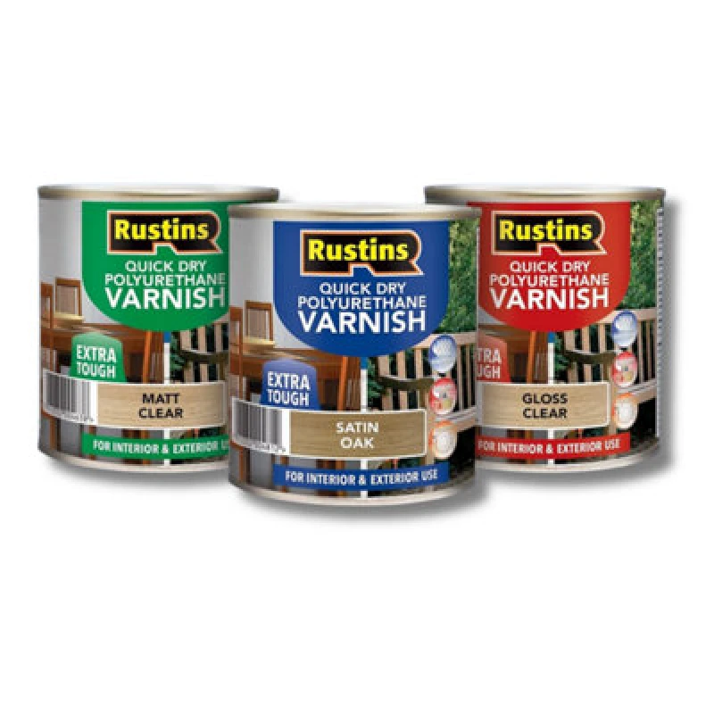 Image of Rustins QuickDry Polyurethane Varnish Satin 1L in Clear POSCW1000