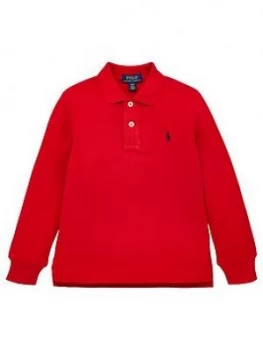 Image of Ralph Lauren Boys Classic Long Sleeve Polo Shirt - Red