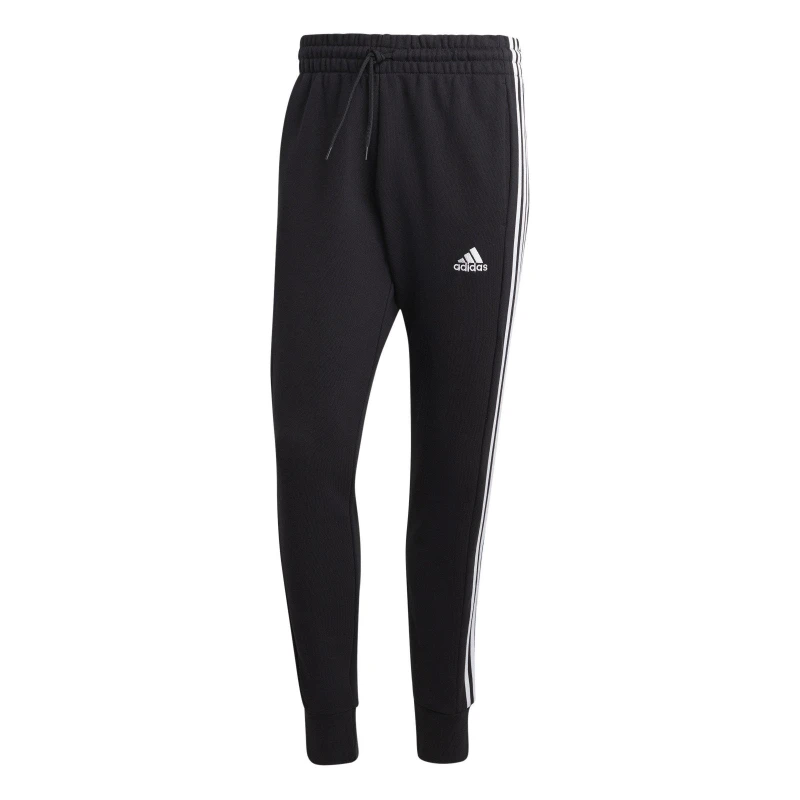 Image of adidas Essentials French Terry Tapered Cuff 3- Stripes Joggers - Black S