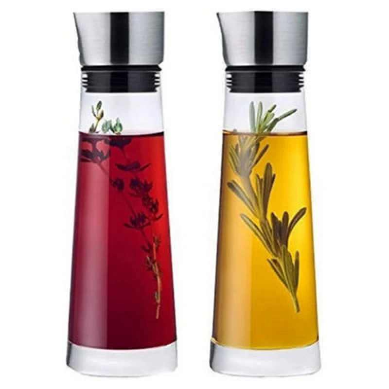 Image of Blomus Alinjo Oil & Vinegar Set With Stainless Steel Lid - Transparent