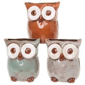 Image of Village Pottery Owl Planter Small