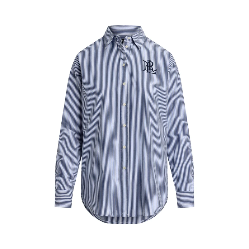 Image of Lauren by Ralph Lauren LRL Kotta shirt Ld62 Blue/WHITE female 10 (S)