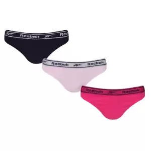 Image of Reebok 3 Pack Pansy Thongs Womens - Pink
