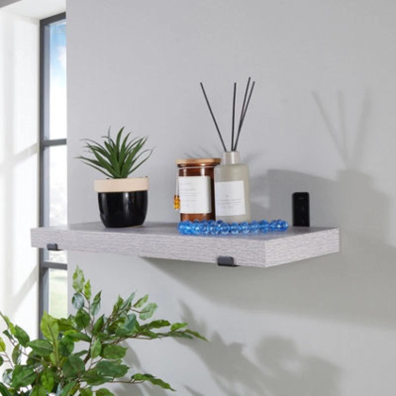 Image of Core Products Jackson 80Cm Chunky Shelf With Sit On Brackets - Grey Oak Effect, Grey JK800GOK
