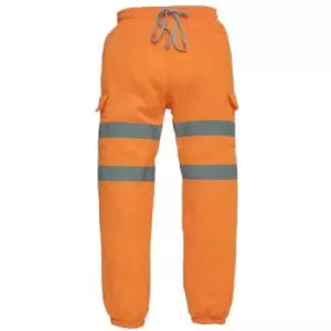 Image of Yoko Adults Unisex Hi Vis Jogging Pants (M) (Hi Vis Orange) - Hi Vis Orange