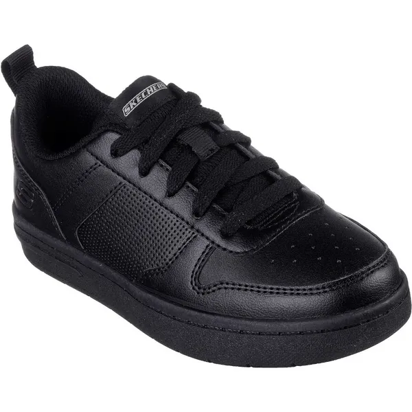 Image of Skechers Boys Smooth Street Genzo Comfy Clasic Trainers UK Size 1.5 (EU 34) Black SKE2291-BBK-1.5