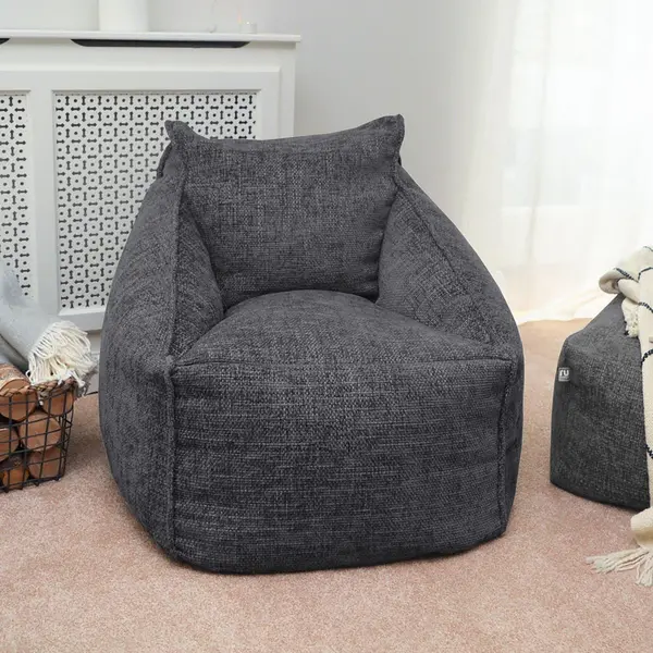 Image of Rucomfy Fabric Bean Bag Chair - Slate Grey
