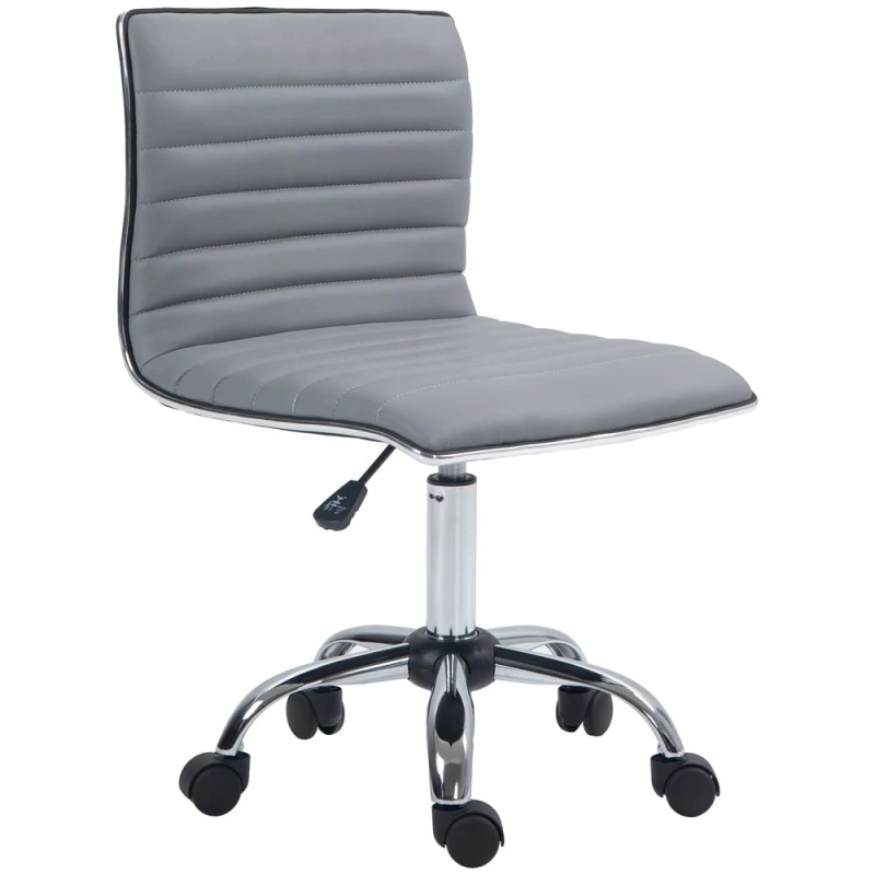 Image of HOMCOM HOMCOM Ergonomic Executive Office Chair Computer Armless Wheels 360 Swivel in Light Grey Light Grey One Size Unisex 5056725594589